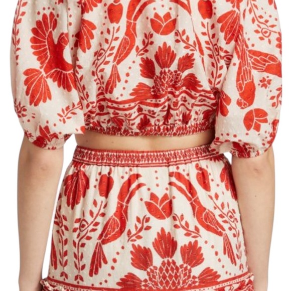 Red and White Floral Crop Top - Picture 14 of 14